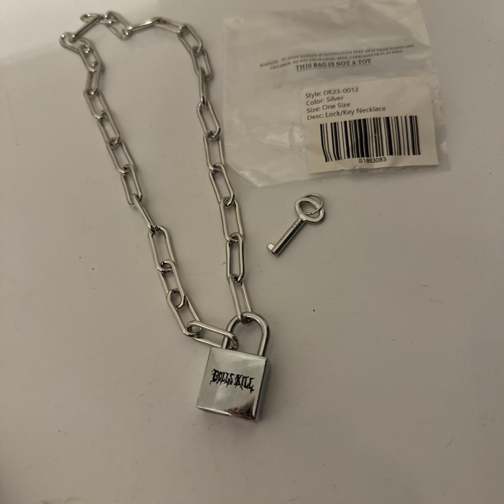 Dolls Kill Lock And Key Chain Necklace